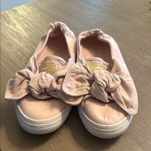 Converse Pink Slip On Shoes with Bow